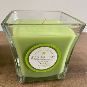 Melaleuca Sun Valley Soy Apple Slice  Candle 14oz Square Glass Bougies De Soja‎